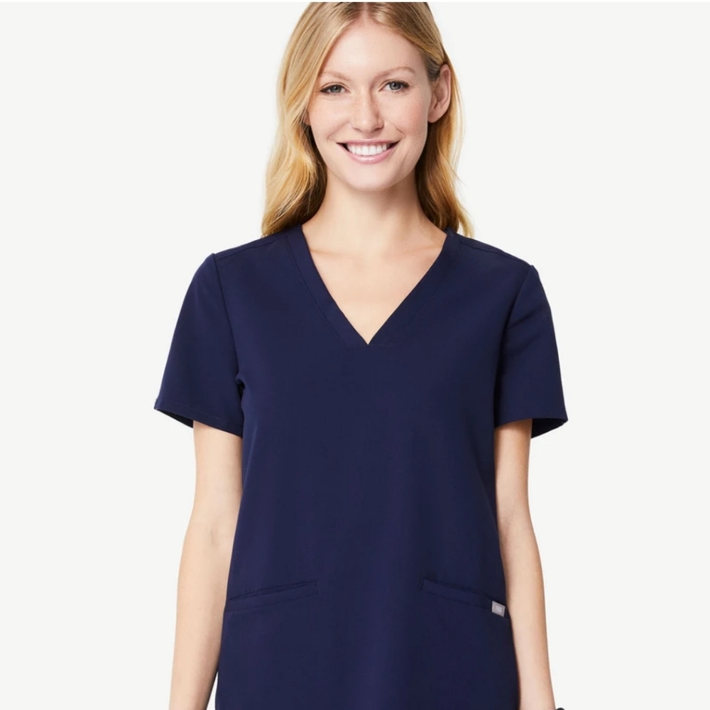 Figs Navy Scrub Top. Medium